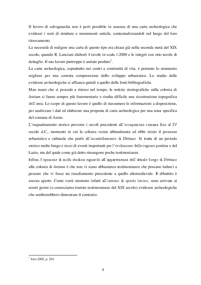 Anteprima della tesi: Contributo alla carta archeologica di Antium, Pagina 3