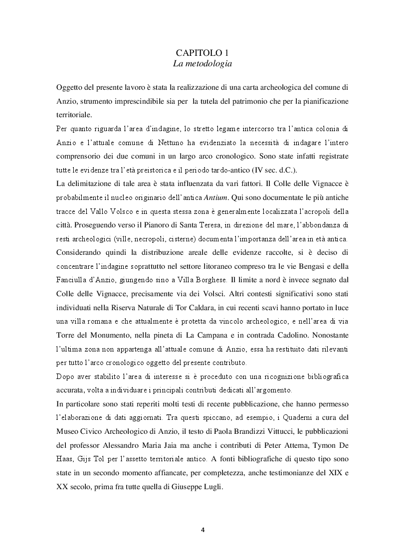 Anteprima della tesi: Contributo alla carta archeologica di Antium, Pagina 4