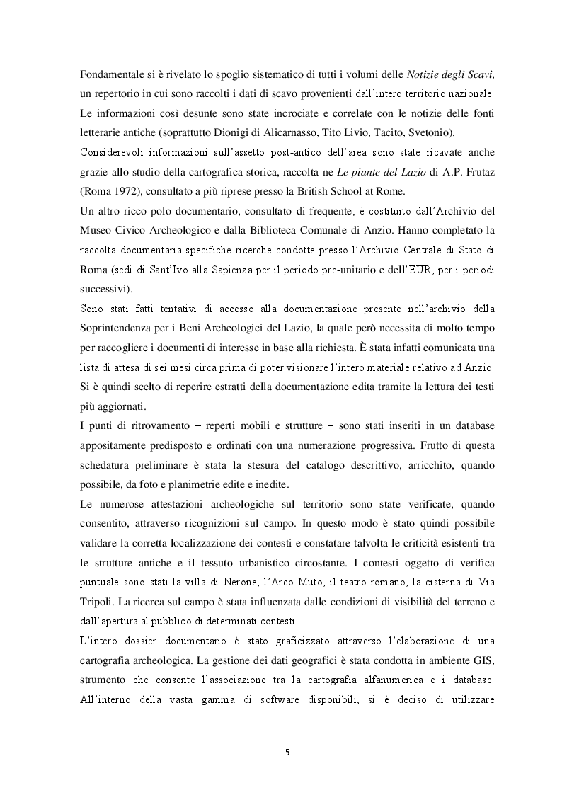 Anteprima della tesi: Contributo alla carta archeologica di Antium, Pagina 5
