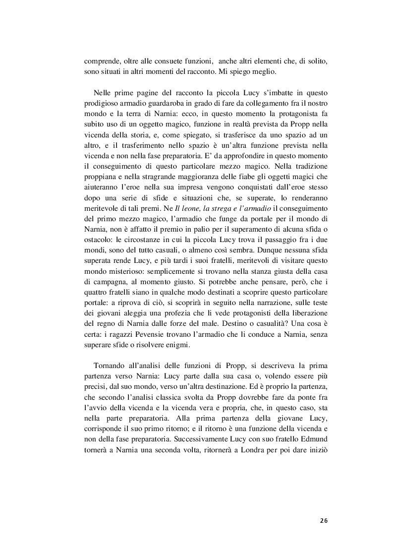 Estratto dalla tesi: Ai confini della fiaba - Indagine su Le Cronache di Narnia