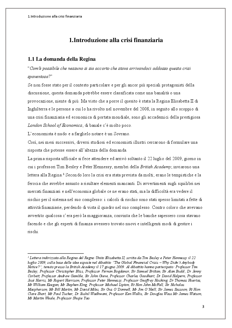 Anteprima della tesi: Instabilità dei mercati finanziari: lezioni dalla crisi dei mutui subprime, Pagina 4
