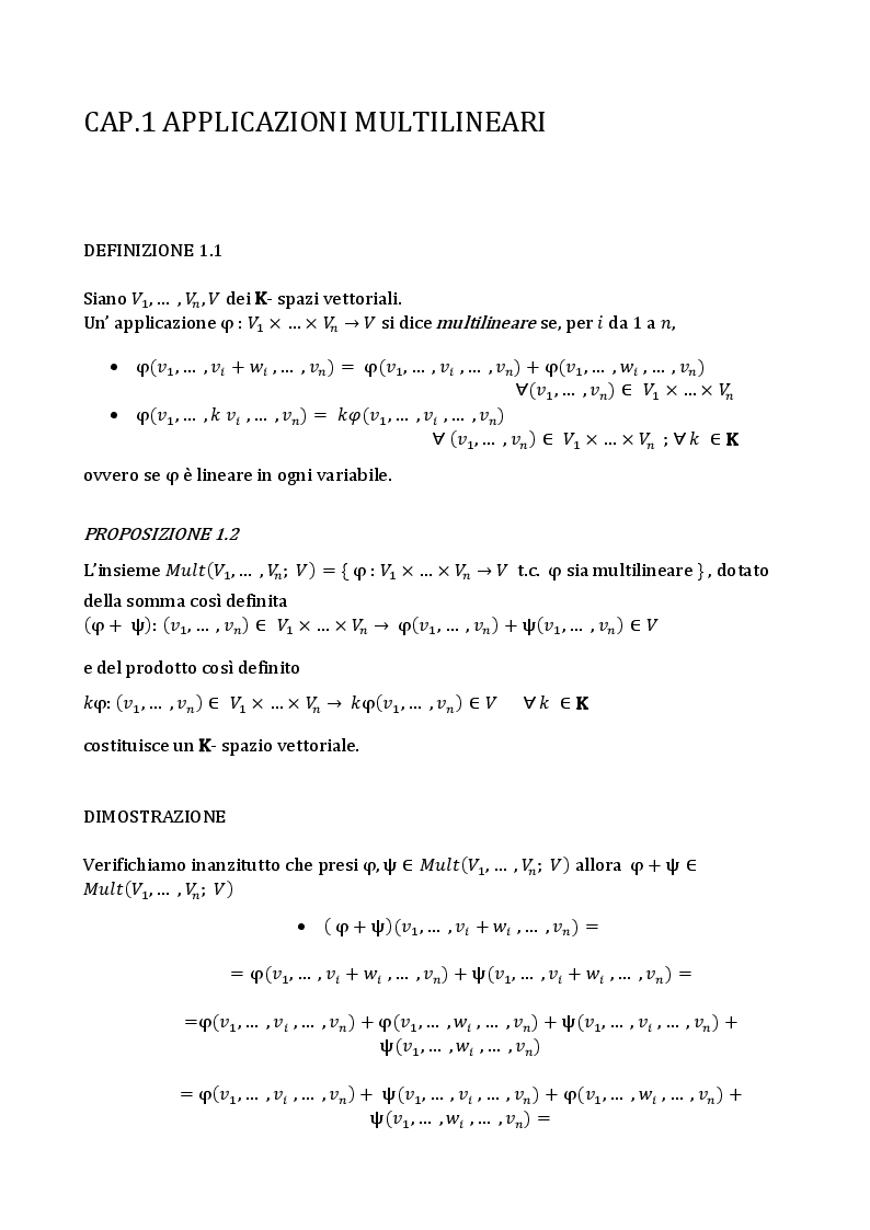 Anteprima della tesi: L'algebra tensoriale, Pagina 3