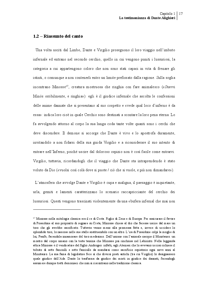 Estratto dalla tesi: Francesca da Rimini
