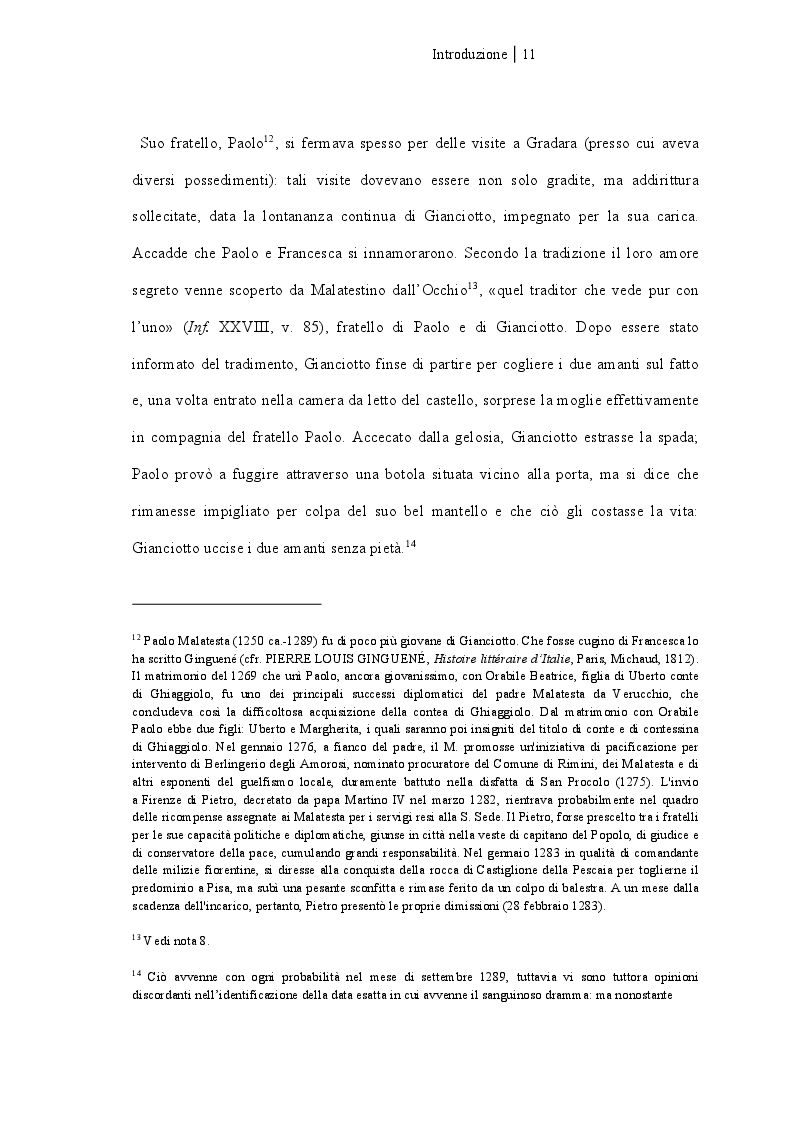 Anteprima della tesi: Francesca da Rimini, Pagina 6
