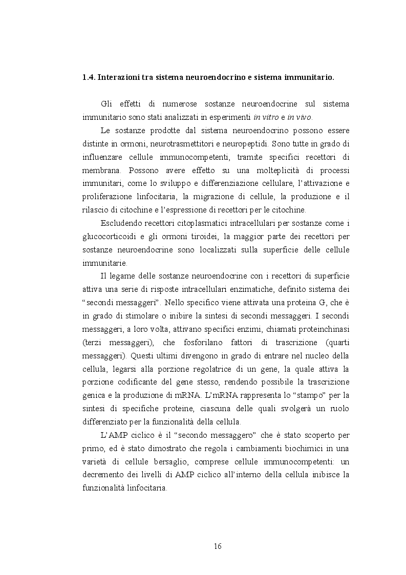 Estratto dalla tesi: Psiconeuroimmunologia in oncologia pediatrica