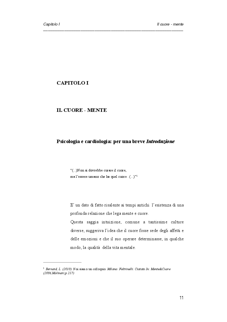 Anteprima della tesi: Psicologia e cardiologia: analisi di un caso, Pagina 4