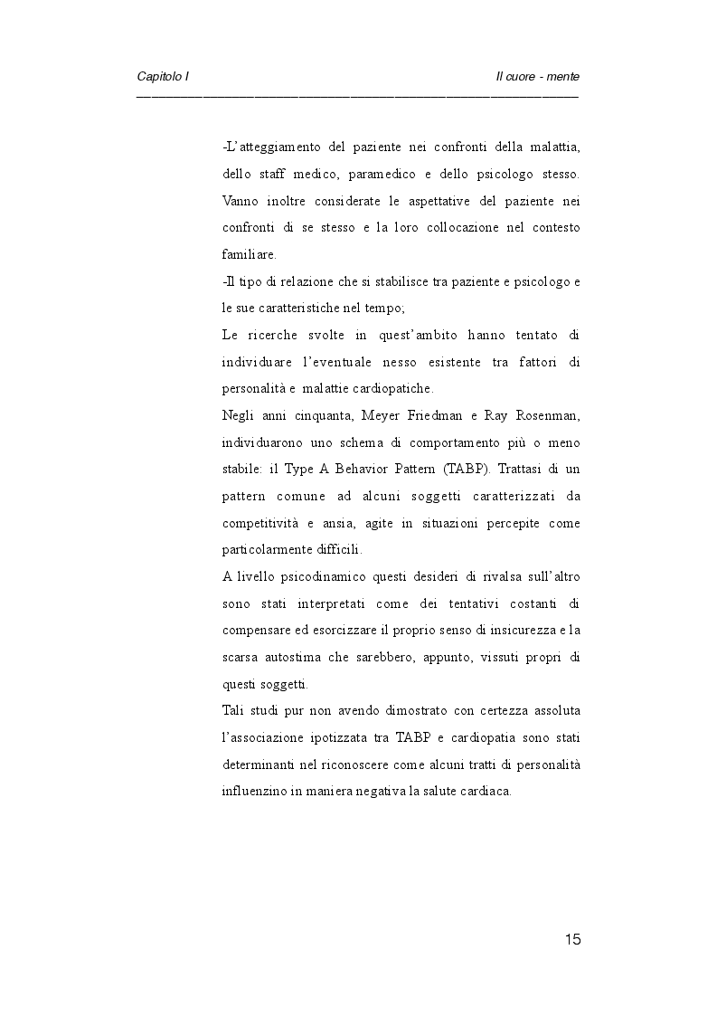 Anteprima della tesi: Psicologia e cardiologia: analisi di un caso, Pagina 8