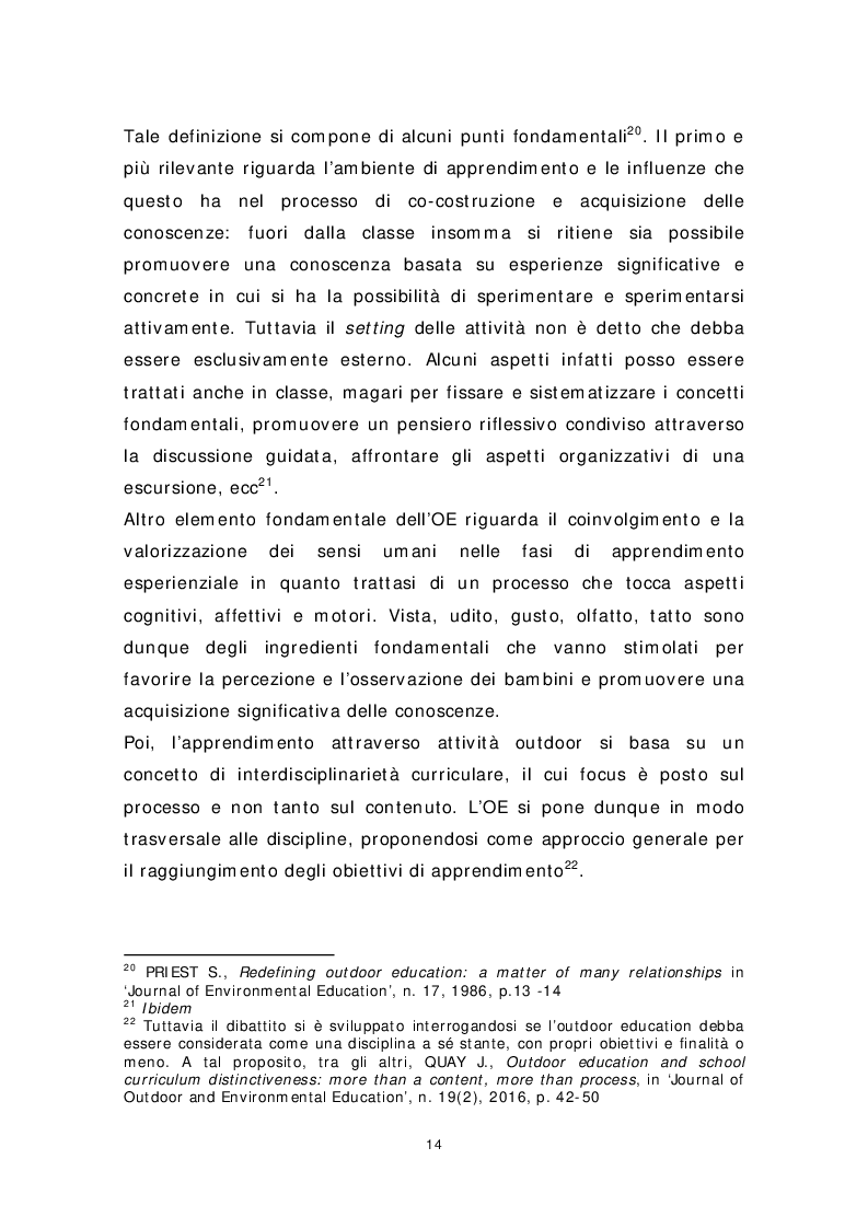 Anteprima della tesi: Dai banchi ai campi. L’Outdoor Education come esperienza educativa e pratica didattica, Pagina 6