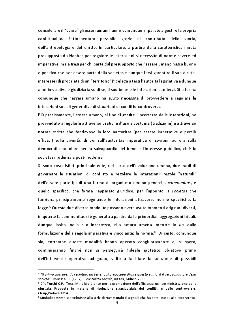Anteprima della tesi: Mediazione: costrutto in fieri. Breve analisi del testo prodotto dal polo dialogico del legislatore, Pagina 3