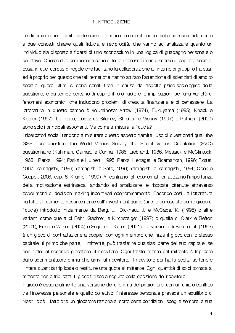 Anteprima della tesi: What’s in a frame? Goal framing, trust and reciprocity, Pagina 3