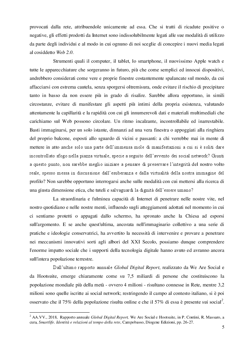 Anteprima della tesi: Una questione etica: la rete tra potenzialità virtuali e pericoli reali, Pagina 4