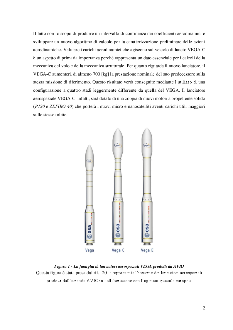 Anteprima della tesi: Caratterizzazione aerodinamica del lanciatore aerospaziale VEGA-C, Pagina 3