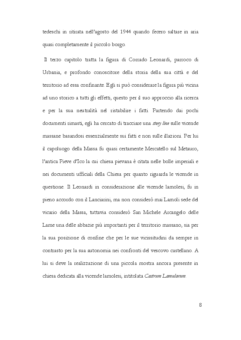 Anteprima della tesi: La Storiografia sulla Massa Trabaria con particolare riferimento dell'Abbazia Benedettina di San Michele Arcangelo di Lamoli, Pagina 5