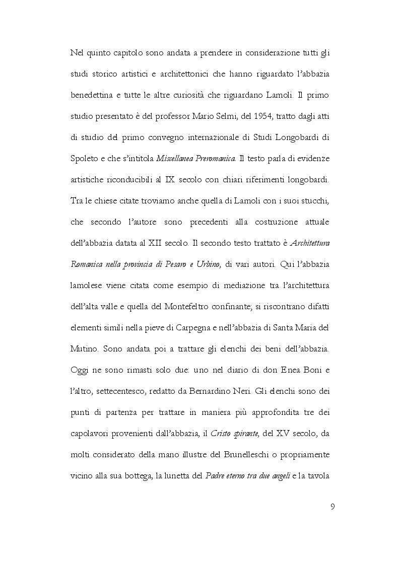 Anteprima della tesi: La Storiografia sulla Massa Trabaria con particolare riferimento dell'Abbazia Benedettina di San Michele Arcangelo di Lamoli, Pagina 6