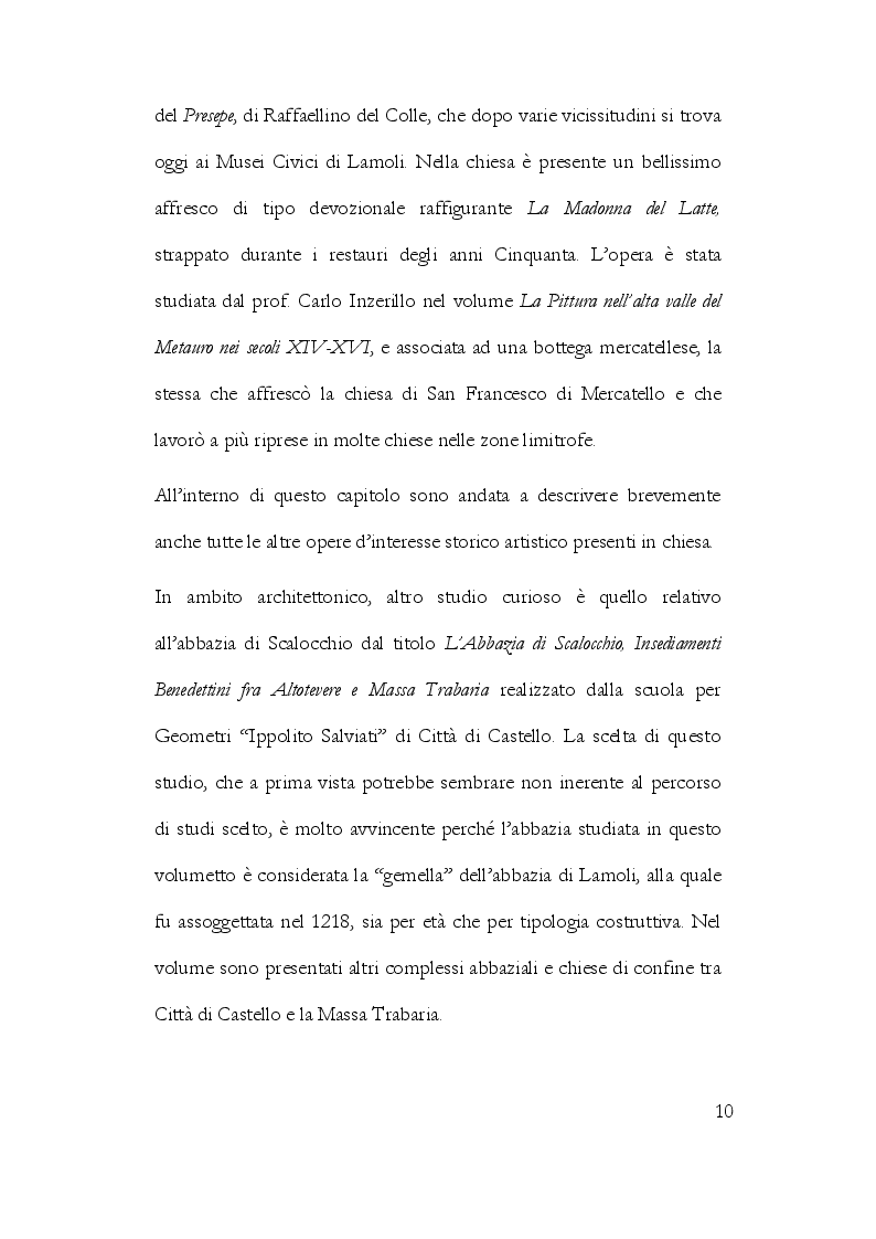 Anteprima della tesi: La Storiografia sulla Massa Trabaria con particolare riferimento dell'Abbazia Benedettina di San Michele Arcangelo di Lamoli, Pagina 7