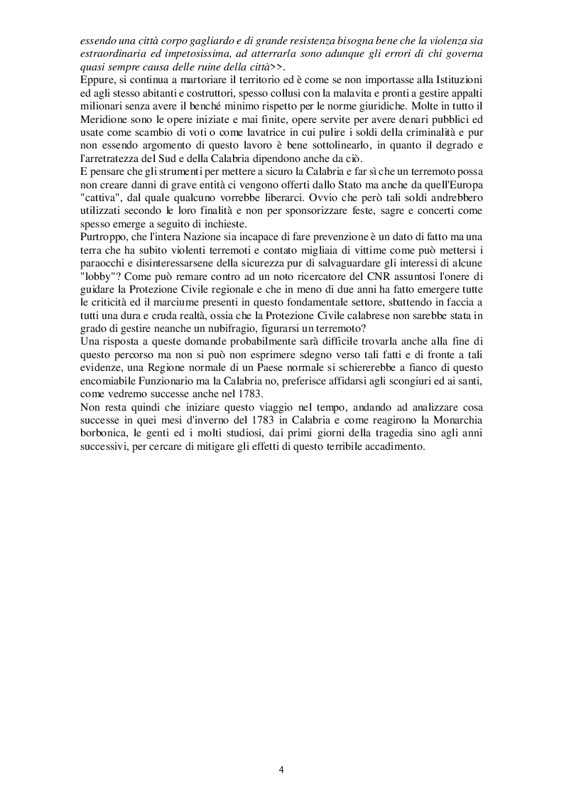 Anteprima della tesi: Il terremoto in Calabria del 1783. Dalla Catastrofe alla ricostruzione, Pagina 5