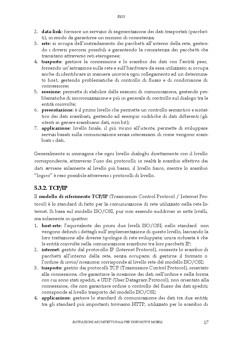 Estratto dalla tesi: Astrazioni architetturali per dispositivi mobili