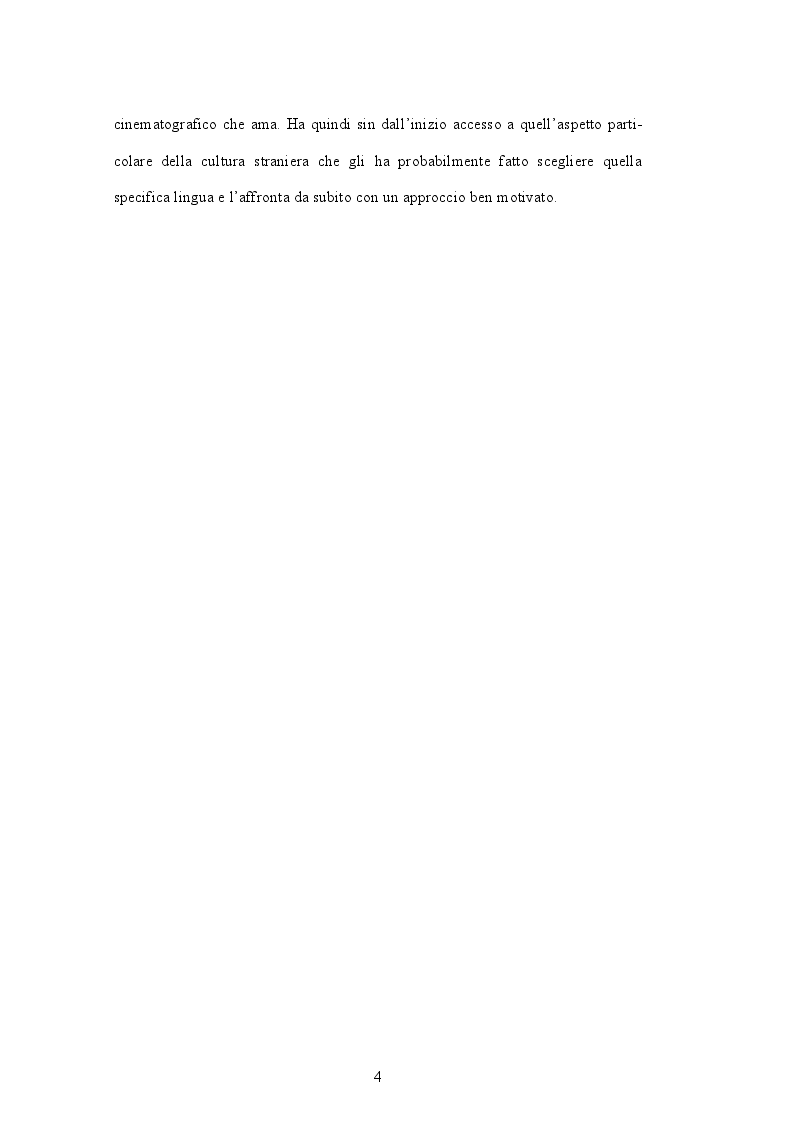 Anteprima della tesi: I film sottotitolati nello studio linguistico, per l'acquisizione di un linguaggio autentico, Pagina 5