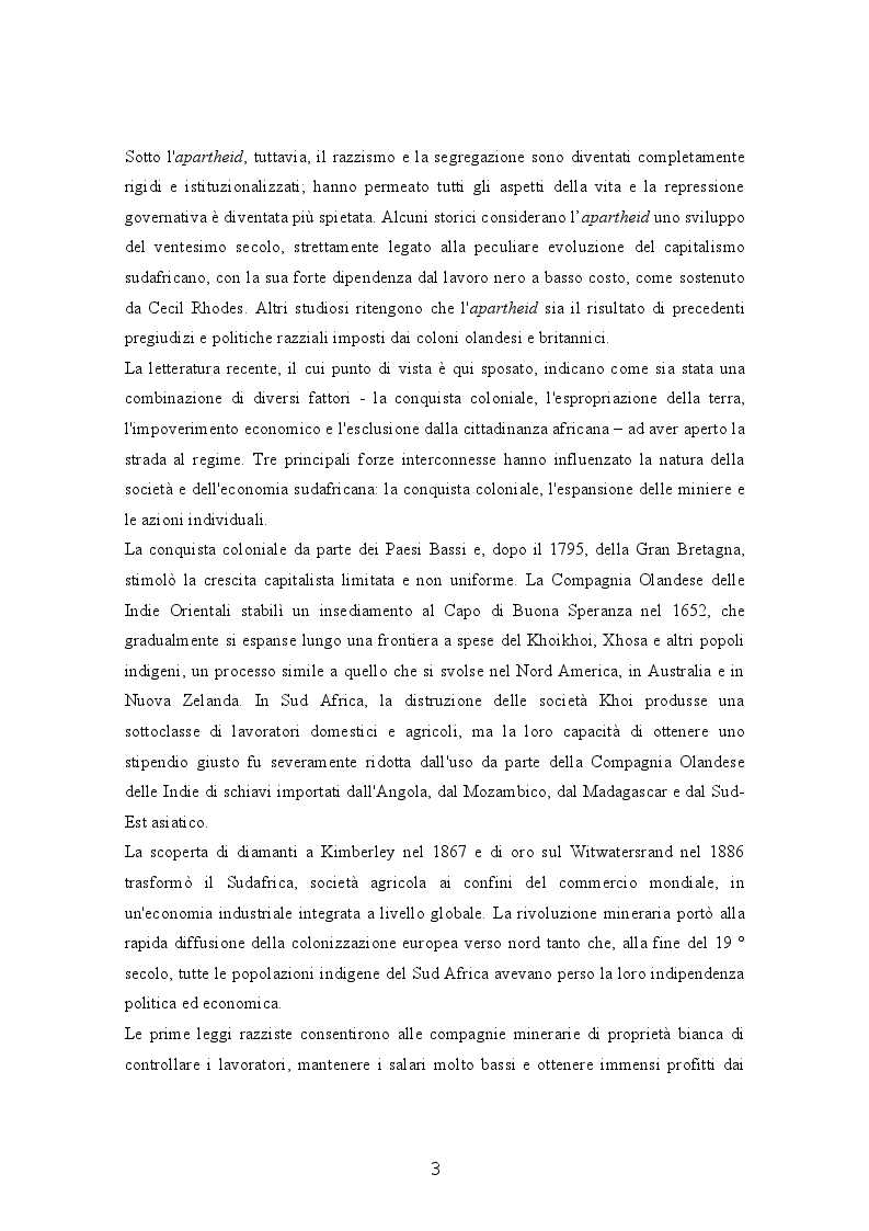 Anteprima della tesi: Il Sudafrica dall'apartheid alla costruzione dello Stato democratico, Pagina 3
