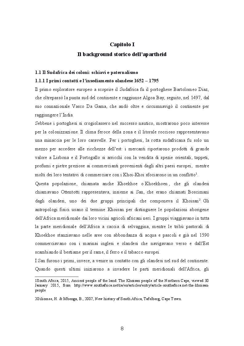 Anteprima della tesi: Il Sudafrica dall'apartheid alla costruzione dello Stato democratico, Pagina 8