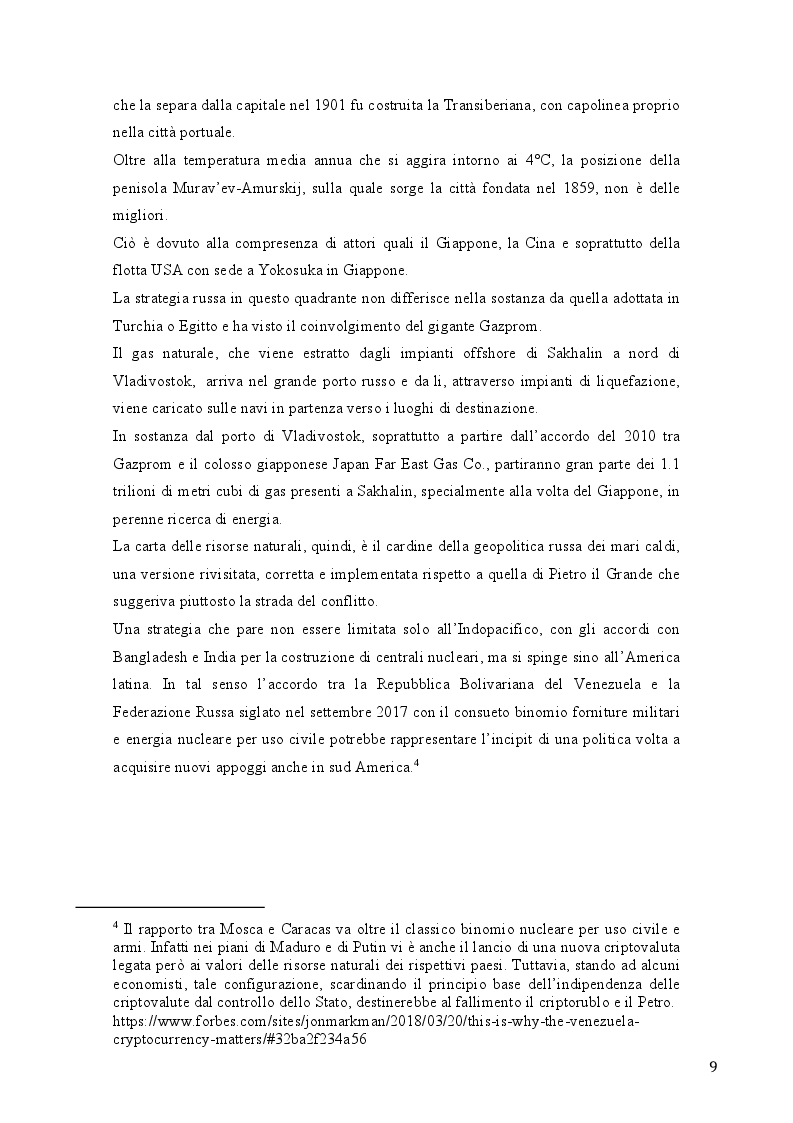 Estratto dalla tesi: La Geopolitica Russa del Mare