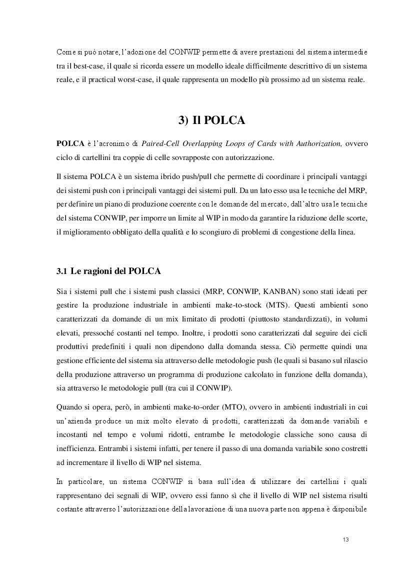 Estratto dalla tesi: Sistemi produttivi a flusso con controllo del work in process