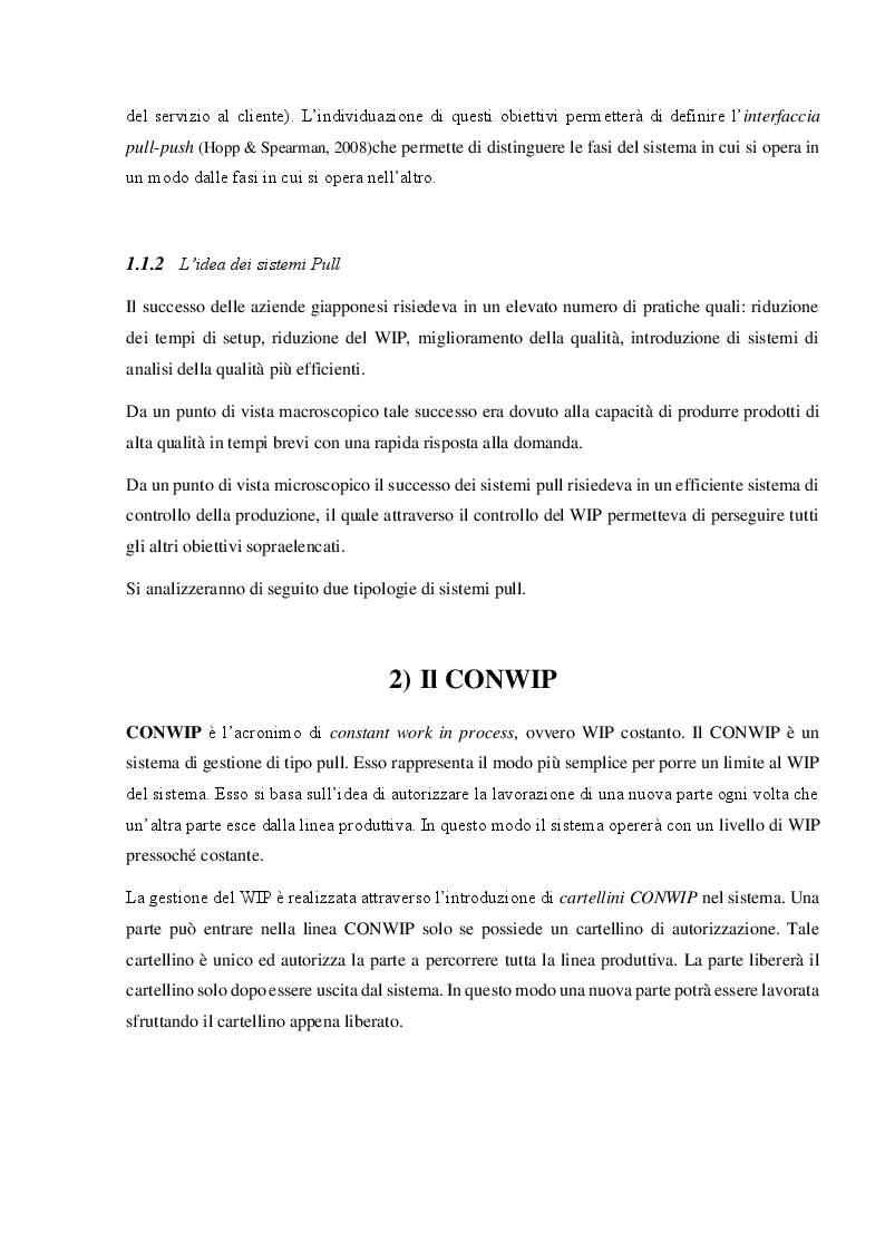 Anteprima della tesi: Sistemi produttivi a flusso con controllo del work in process, Pagina 3