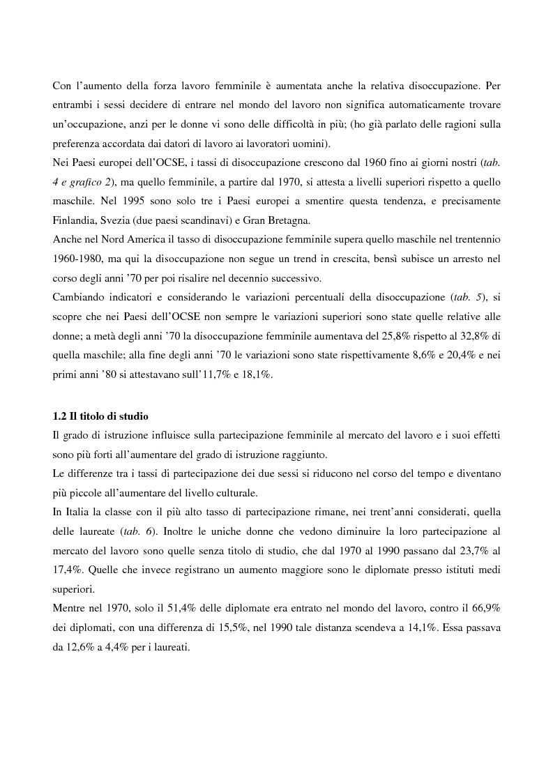 Anteprima della tesi: L'evoluzione del lavoro femminile e il ruolo delle iniziative di pari opportunità, Pagina 11