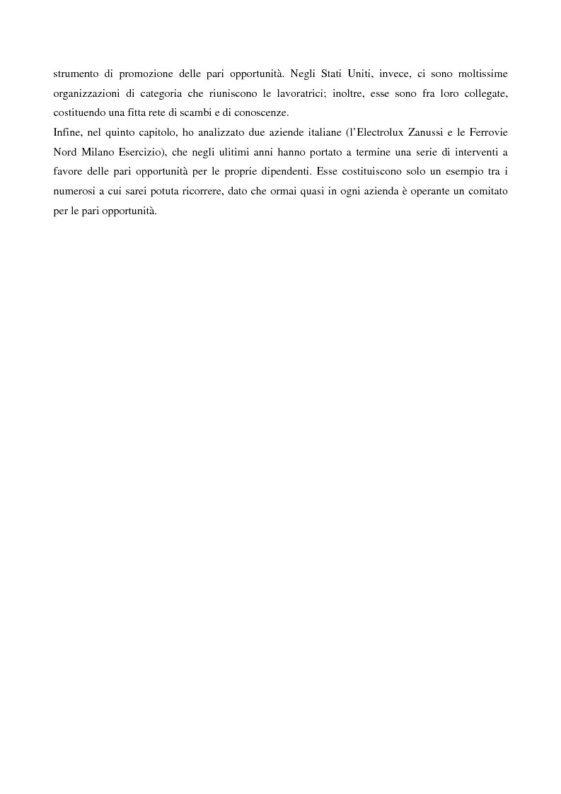 Anteprima della tesi: L'evoluzione del lavoro femminile e il ruolo delle iniziative di pari opportunità, Pagina 3