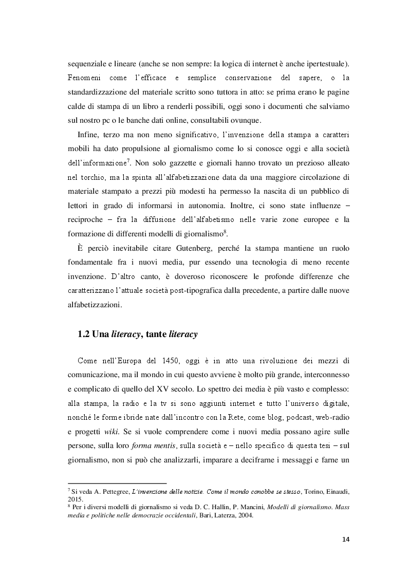 Anteprima della tesi: Giornalisti e lettori integrati: nuove alfabetizzazioni e sfide dell'informazione, Pagina 10