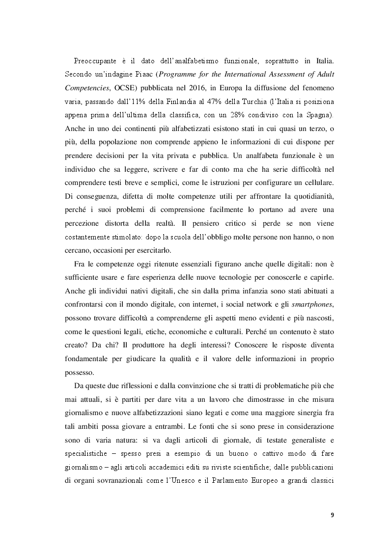 Anteprima della tesi: Giornalisti e lettori integrati: nuove alfabetizzazioni e sfide dell'informazione, Pagina 5