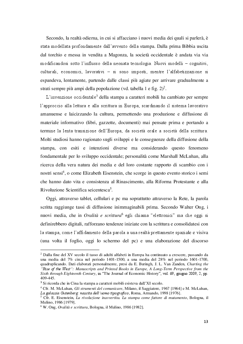 Anteprima della tesi: Giornalisti e lettori integrati: nuove alfabetizzazioni e sfide dell'informazione, Pagina 9