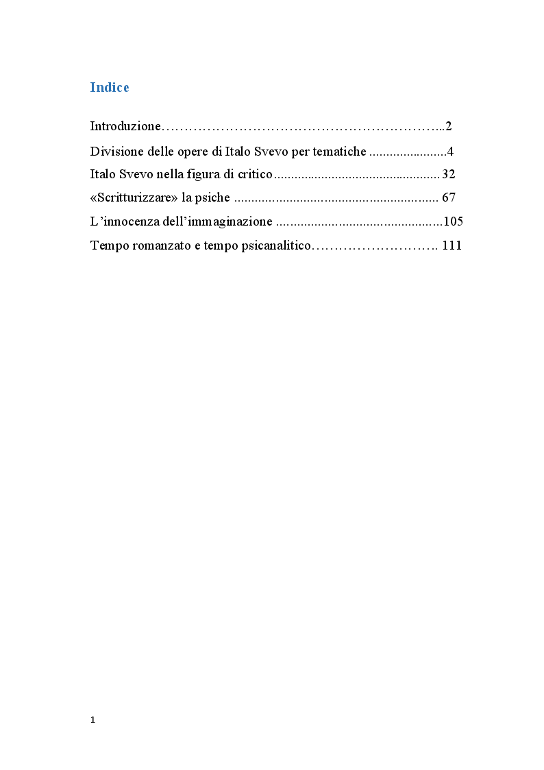 Indice della tesi: Svevo-Schimtz Saggista, Pagina 1
