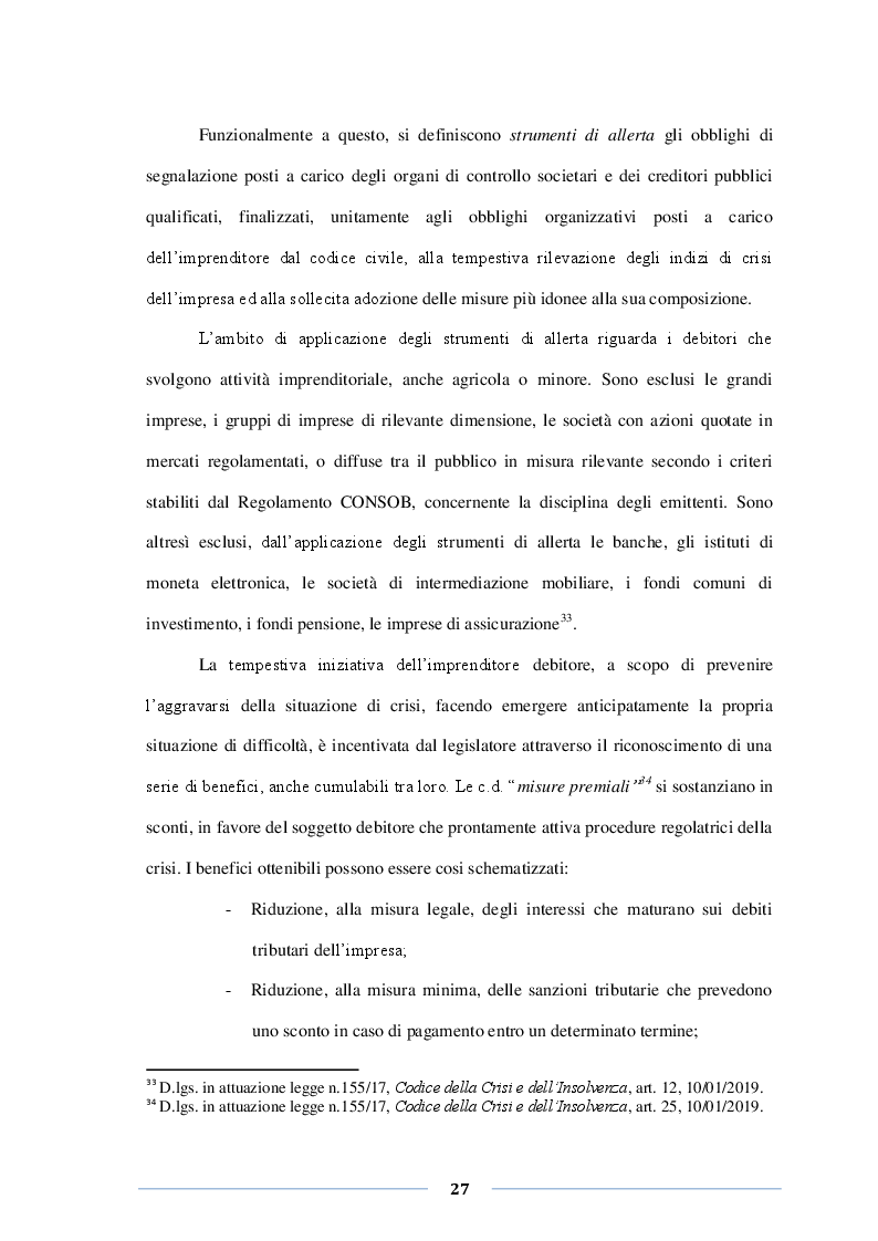 Estratto dalla tesi: Misure di allerta e prevenzione della crisi. Le novità della riforma del fallimento