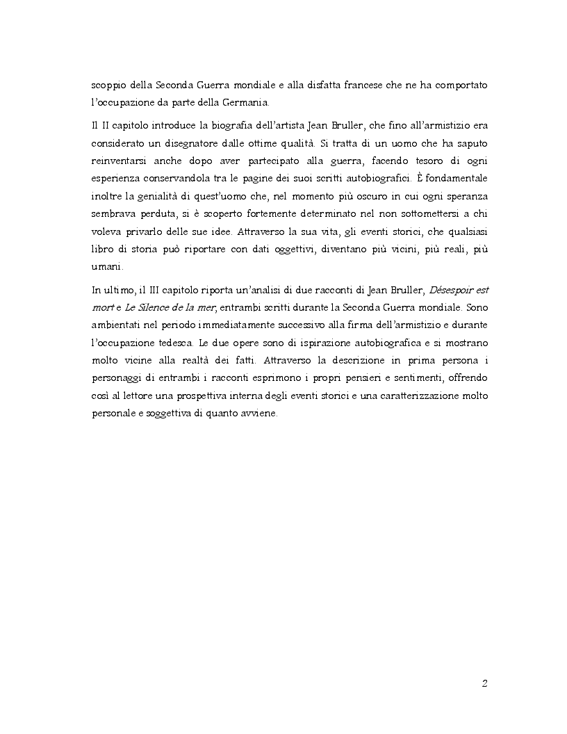 Anteprima della tesi: Racconti di vita di un artista clandestino: la disfatta della Francia attraverso la penna di Jean Bruller, Pagina 3