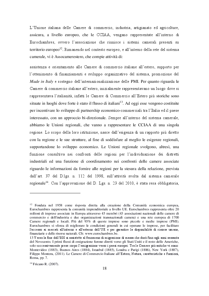Estratto dalla tesi: Ruolo delle Camere di Commercio nell'internazionalizzazione delle imprese agroalimentari
