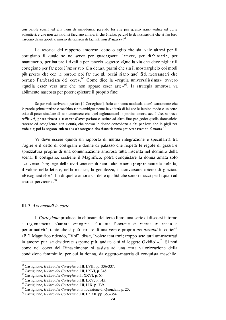 Anteprima della tesi: Intorno al terzo libro del Cortegiano: un discorso sulla donna detto al maschile, Pagina 5