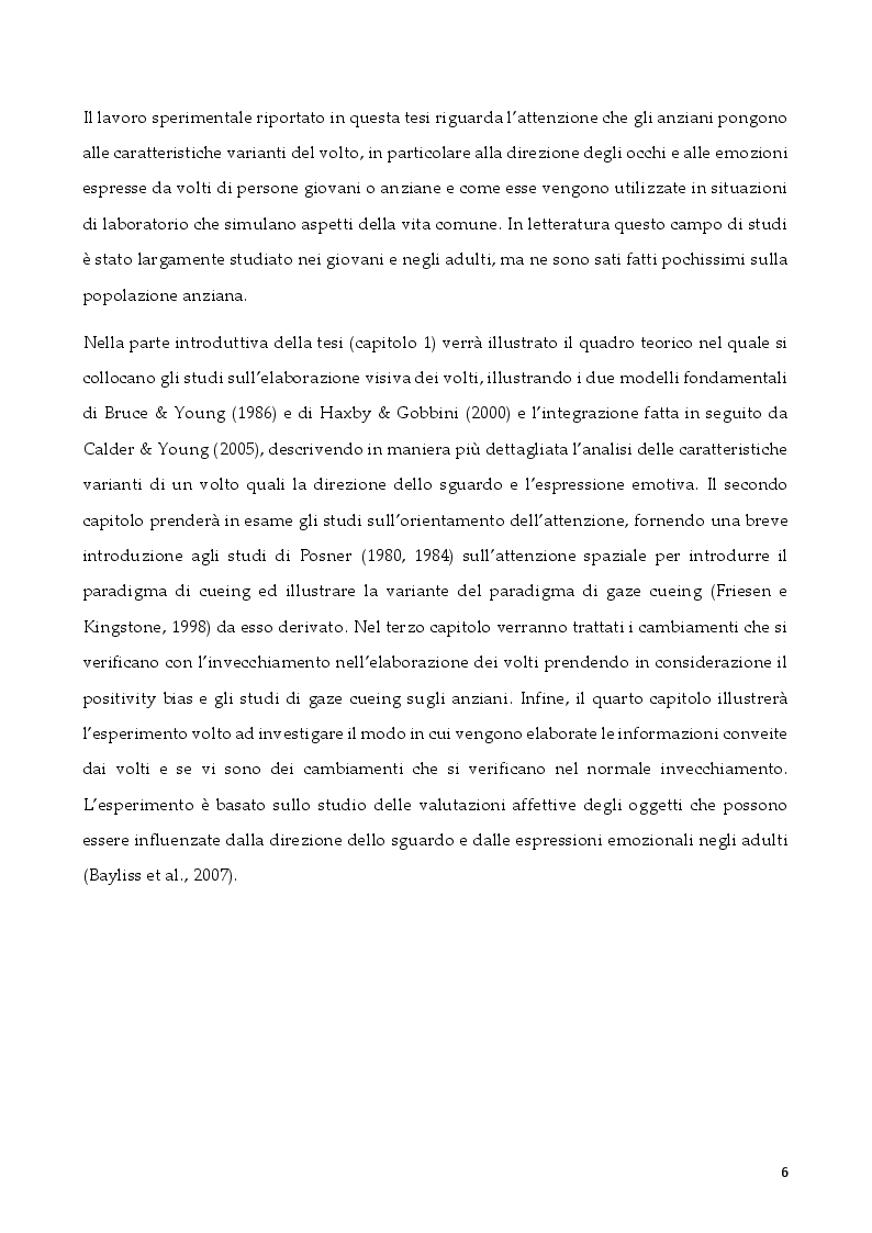 Anteprima della tesi: L’attenzione per segnali sociali negli anziani, Pagina 3