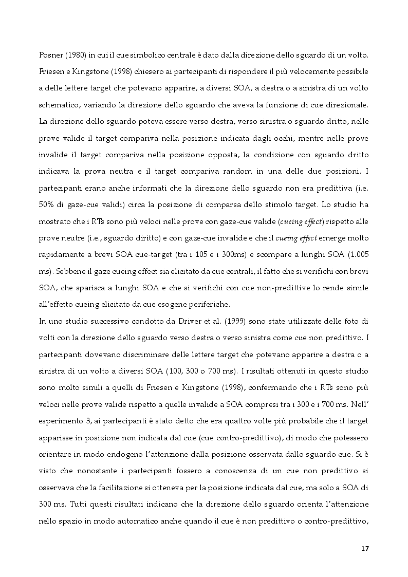 Anteprima della tesi: L’attenzione per segnali sociali negli anziani, Pagina 5