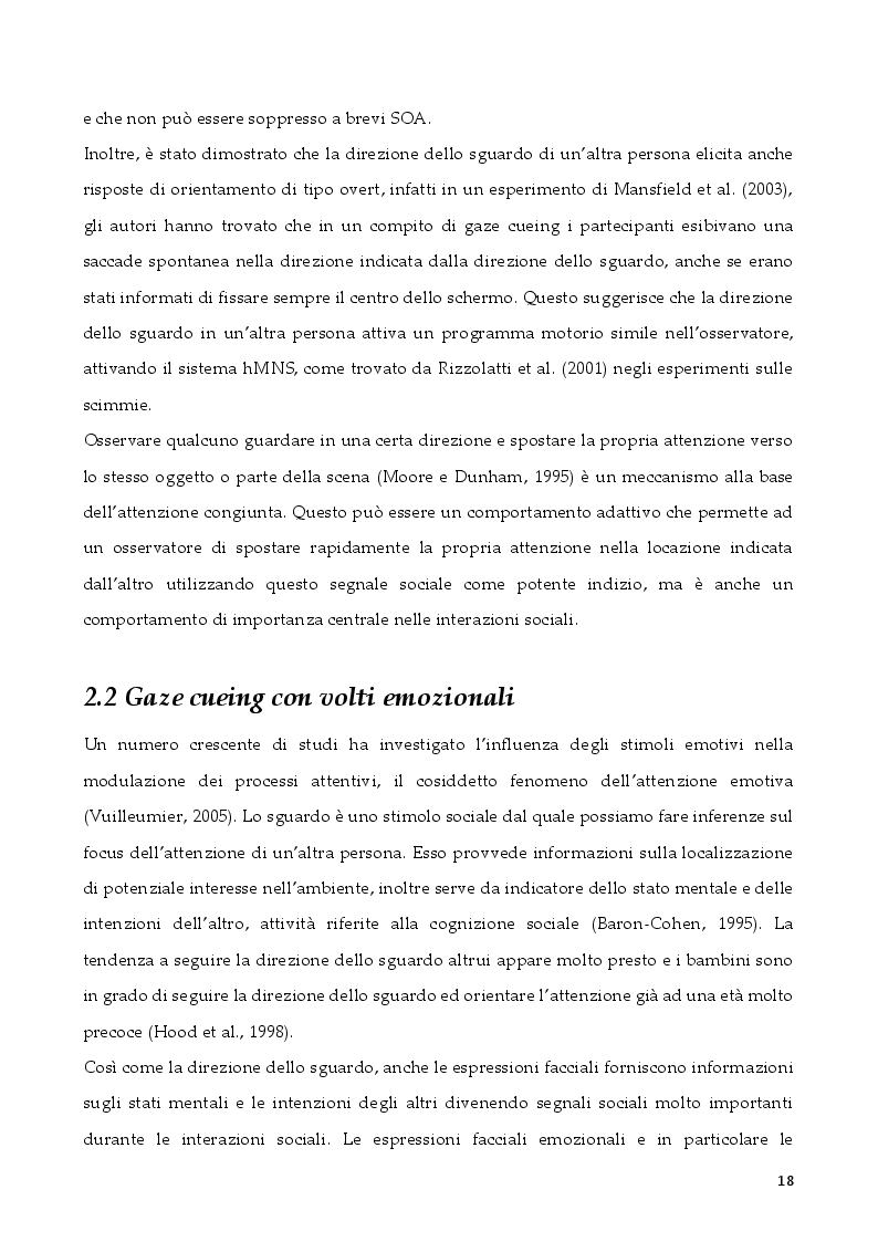 Anteprima della tesi: L’attenzione per segnali sociali negli anziani, Pagina 6
