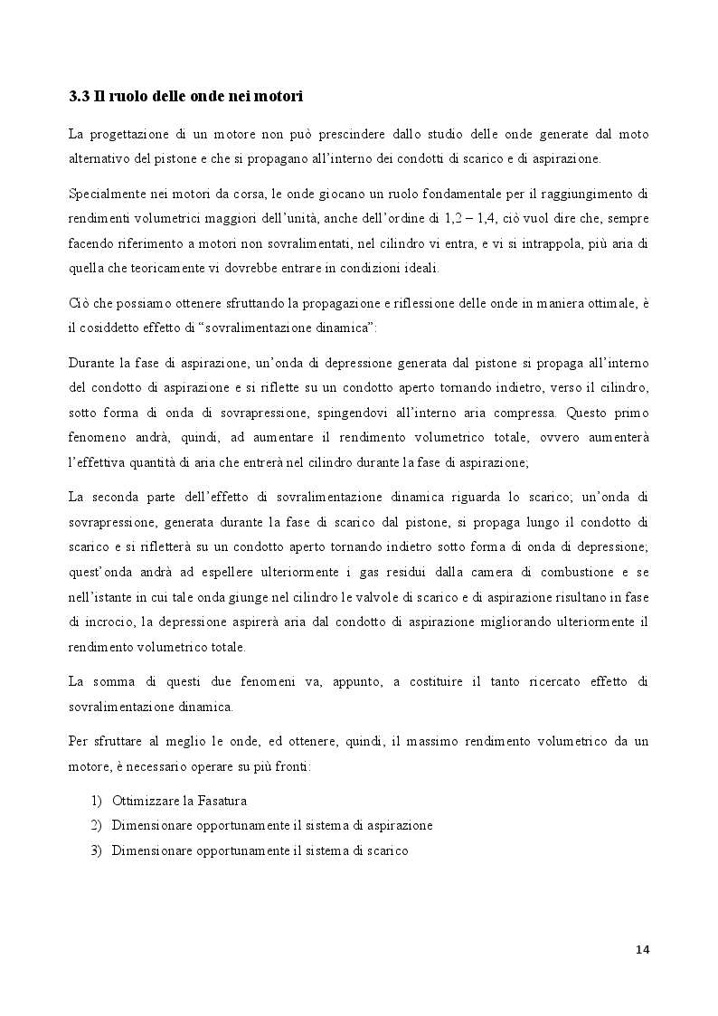 Estratto dalla tesi: Rendimento volumetrico nei motori alternativi a combustione interna ad alta potenza specifica