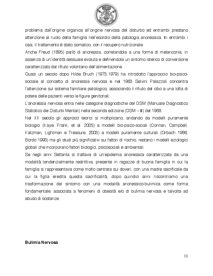 Anteprima della tesi: Psicologia del comportamento alimentare. Il ruolo dello psicologo nel trattamento delle problematiche alimentari, Pagina 5