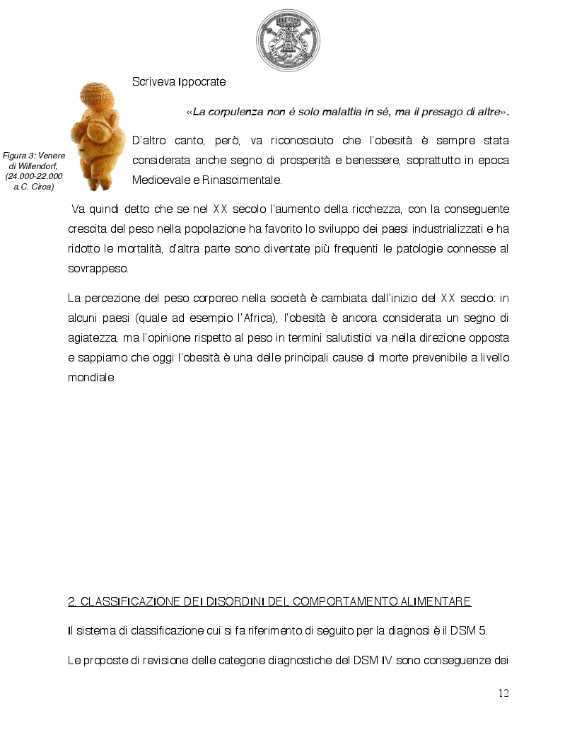 Anteprima della tesi: Psicologia del comportamento alimentare. Il ruolo dello psicologo nel trattamento delle problematiche alimentari, Pagina 7