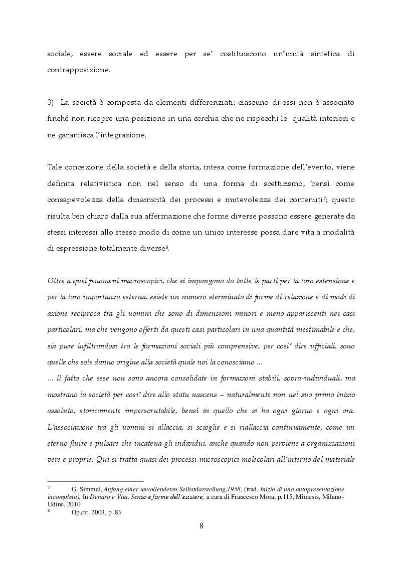 Estratto dalla tesi: La dialettica tra Vita e Forma nella riflessione di Georg Simmel