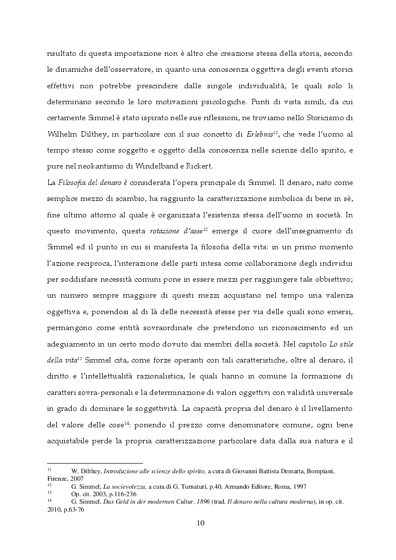 Anteprima della tesi: La dialettica tra Vita e Forma nella riflessione di Georg Simmel, Pagina 3