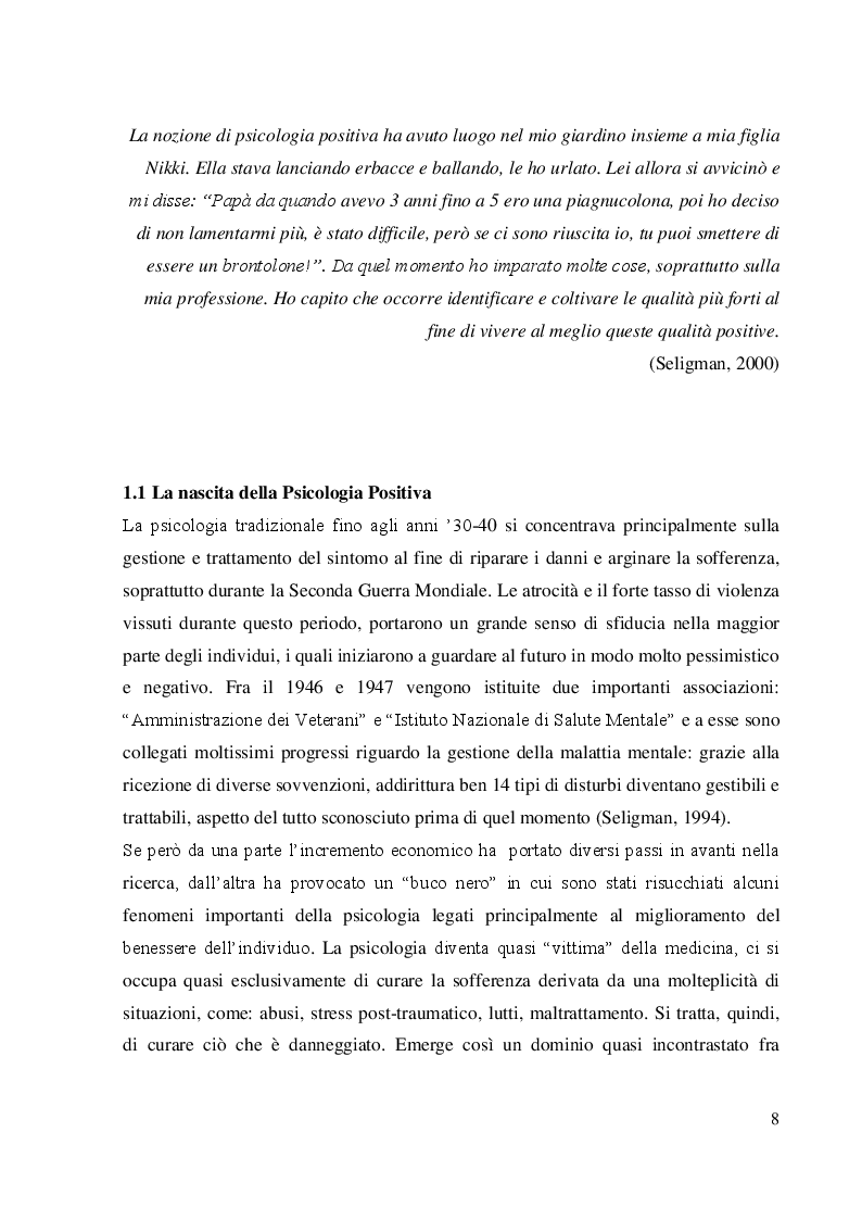 Anteprima della tesi: Coltivare il benessere attraverso il pensiero psicologico positivo, Pagina 5