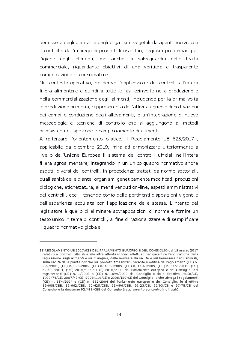 Estratto dalla tesi: Funzioni del Coordinatore Tecnico della Prevenzione nell'Ambiente e nei Luoghi di Lavoro, nell'ambito dell'attività di controllo ufficiale degli alimenti di competenza del SIAN, Servizio di Igiene degli Alimenti e della Nutrizione