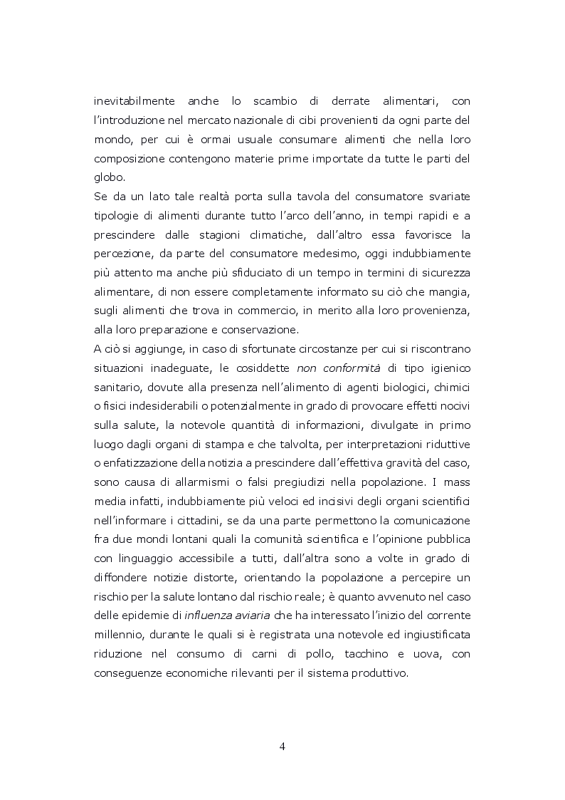 Anteprima della tesi: Funzioni del Coordinatore Tecnico della Prevenzione nell'Ambiente e nei Luoghi di Lavoro, nell'ambito dell'attività di controllo ufficiale degli alimenti di competenza del SIAN, Servizio di Igiene degli Alimenti e della Nutrizione, Pagina 3