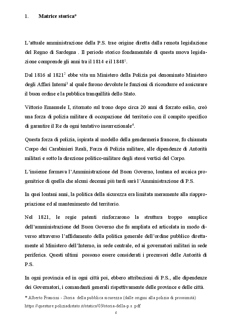 Anteprima della tesi: Il ruolo del sindacato a 20 anni dalla riforma della Polizia di Stato, Pagina 3