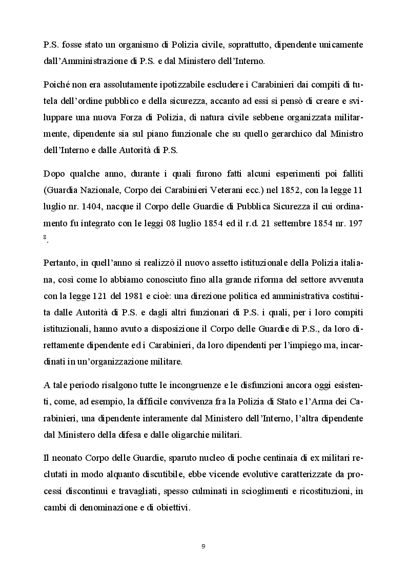 Anteprima della tesi: Il ruolo del sindacato a 20 anni dalla riforma della Polizia di Stato, Pagina 6
